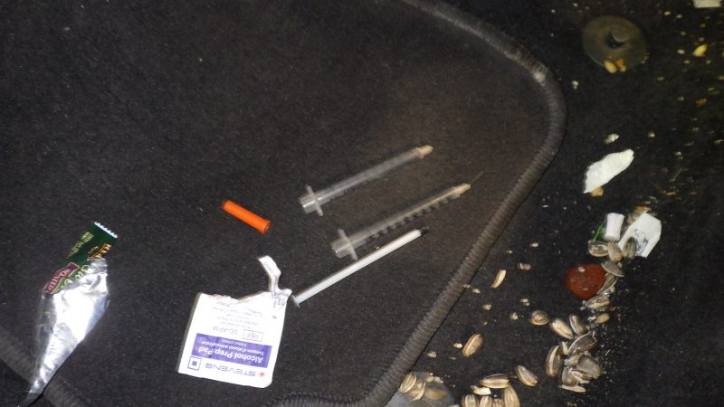 used needles found during vehicle decontamination