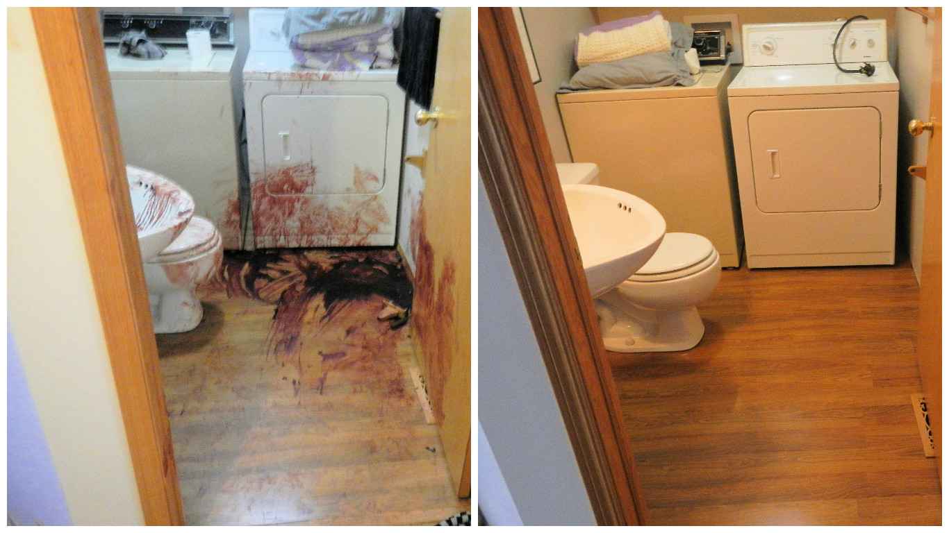 before and after. trauma. crime scene, blood, hazardous blood, hazard. hazmat, mayken, calgary,